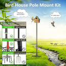 Bird Feeder Pole Stand,95 Inch Bird House Pole for Outdoors Heavy Duty,5 Base Prongs Adjustable Birds Feeder Stand for House by GreenHaven Gardens