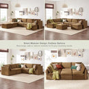 mopio Oversized Modular Sectional Sofa with Fully Removable Covers and Storage, Convertible U & L Shaped Sectionals, Modern Cloud Couch with Ottoman Chaise (Hazelnut Velvet, 7 Seats, U) by CozyNest Decor