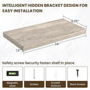 24 Inch Floating Shelves, 3D Textured Wood Grain, 24"x9.25"x1.5" Inch Deep Floating Shelves for Wall, Wooden Shelves for Bathroom, Bedroom, Living Room, Vintage Gray Oak by CozyNest Decor