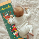 Personalized Name Growth Chart Wall Decor for Kids – Canvas Removable Height Chart Measuring Ruler 59" x 7.9" （Christmas Deer） by TinyTreasures Baby Boutique