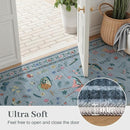 3x5 Washabl Rug with Insect Print - Bug Rug Non-Shedding Stain Resistant Soft Small Carpet for Bedroom, Low Pile Ultra-Thin Machine Washable Carpet for Nursery,Entrance, Office (3'x5' Blue) by TinyTreasures Baby Boutique