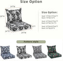 Favoyard Outdoor Seat Cushion 24 x 24 x 4 in Waterproof Pattern Fade Resistant Cover Removable Patio Furniture Cushions Deep Seat & Back Cushion Set with Adjustable Straps for Patio Chair Sofa Couch by GreenHaven Gardens