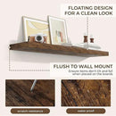 RICHFOCUS 48Inch Floating Shelves for Wall 2 Pack Shelves for Bedroom|Kitchen|Bathroom Wall Mounted Rustic Wood Floating Shelf with Invisible Brackets for Books|Storage|Decor, Rustic Brown by CozyNest Decor