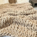 Chunky Knit Blanket Throw 40"x60", Chenille Throw Blankets, Handmade Warm & Cozy Blanket Couch Bed Home Decor, Soft Breathable Fleece Banket, Christmas for Couch Bed Sofa Best Gift (Tan) by CozyNest Decor