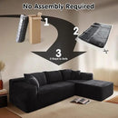 ovios 104" Cloud Sectional Couch with L-Shape Chaise,Modern Modular Sofa with Deep Seat, Upholstered Couches for Living Room Bedroom,No Assembly Required, Black (Plush Corduroy Fabric) by CozyNest Decor