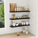 Fun Memories 32 Inch Floating Shelves Wall Shelf Set of 3, Black Bathroom Shelves 32 Inch, Farmhouse Home Decor Living Room, Kitchen Black Shelves for Wall, 32 x 6.7 x 1.4 Inch by CozyNest Decor