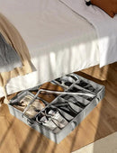 StorageWorks Under Bed Shoe Storage Organizer, Underbed Shoes Container with Adjustable Dividers, Shoe Storage Basket with Cover, Grey, 2-Pack, Space-Saving Shoe Box Fits up to 24 Pairs by CozyNest Decor