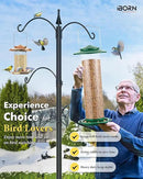 iBorn Metal Bird Feeder for Outside Hanging,Wild Bird Feeders for Cardinal,18cm Large Roof&Green,42CM Long,4.5lb High-Capacity(Seed is not Included) by CozyNest Decor