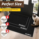 JSEI Entryway Rugs Doormat 24"x36", Non-Slip Dirt Trapper Door Mats Indoor, Washable Absorbent and Stain Resist Welcome Floor Mat for Front Door, Dog Door Mat, Muddy Wet Shoes & Paws, Black by CozyNest Decor