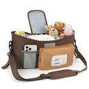 Accmor Universal Stroller Organizer with Insulated Cup Holder, Stroller Caddy Bag Accessories, Stroller Cup Holder Organizer for Uppababy Baby Jogger Britax Stroller, Brown by TinyTreasures Baby Boutique