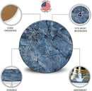 Emerson Coasters for Drinks Absorbent – Natural Stone Drink Coasters Set with Holder, Coasters for Coffee Table, Wooden Tabletop Protection Marble Style – 100% Heavy Duty Set of 6 (Mystic) by CozyNest Decor