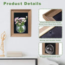 Walnut Wooden Frame Wall Hanging Planter for Hydroponic Plants，12'' x16''inch Wall Vase with Oblate-Shaped Acrylic Propagation Station，Bathroom, Office, or Living Room Decor, Set of 3 by CozyNest Decor