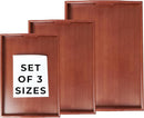 Prosumers Choice Wooden Tray - Dark Wood Serving Trays with Handles - Nesting Design for Space Saving - Wooden Serving Tray for Food, Drinks, Snacks - Set of 3 by CozyNest Decor