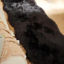 AMTOVO Faux Sheepskin Rug, Black Ultra Soft Fluffy Shag Area Rug, 2 x 6 ft Faux Fur Rug for Bedroom Sofa Throw Cushion Room Decor, Sheepskin by CozyNest Decor