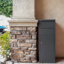 Steel Large Single Compartment Locking Parcel Drop Box With Keyed Access - Gray