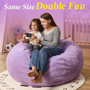 3.5FT Bean Bag Chairs Teardrop Bean Bag Chair for Adults Beanbag Chair with Memory Foam Filled Machine Washable Cover for Living Room, Bedroom (Large,Purple) by TinyTreasures Baby Boutique