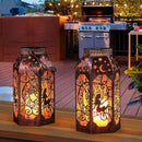 Solar Lanterns Outdoor Garden Hanging Lantern Waterproof LED Metal Bronze Moon Fairy Lantern Waterproof Flickering Flameless Candle Mission Lights for Table,Patio,Mother's Day Gift(2Pack) by GreenHaven Gardens
