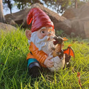 Fantasy Dragon Gnome Garden Statue - 6.8" Weatherproof Resin Garden Gnome with Baby Dragon, Unique Outdoor & Indoor Decor, Handcrafted Yard Art, for Fantasy Lovers & Gardeners by GreenHaven Gardens