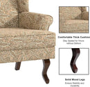 Accent Chair, High Back Upholstered Armchair with High Resilience Sponge & Wood Legs, Mid-Century Modern Comfy Single Sofa Reading Chairs for Living Room, Bedroom (Floral Light Brown, Set of 1) by CozyNest Decor