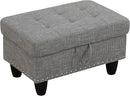 Ottoman Rectangular Storage Ottoman Bench, Flannel Footrest Stool Footstool with Lid for Living Room, Bedroom, Entryway, Gray, 29.1"x18.9"x17.3" by CozyNest Decor