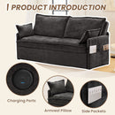 Pull Out Sofa Bed, Convertible Sleeper Sofa Couch, Side Storage, And USB / C - Type Charging Ports Chair by Unique Piece Furniture