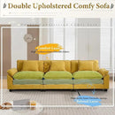 URRED Modular Sectional Sofa Comfy Cloud Couch, Modern Chenille Sofa Sleeper Deep Seat Couches with Ottoman/Pillows for Living Room (Yellow, 117'') by CozyNest Decor