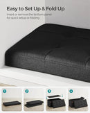 SONGMICS Mazie Collection - 30 Inches Folding Storage Ottoman Bench, Ottoman Foot Rest, End of Bed Bench, Storage Chest, Load 660 lb, for Living Room, Bedroom, Entryway, Ink Black ULSF047B01 by CozyNest Decor