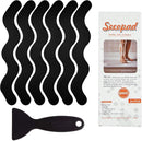 Patented Anti Slip Shower Stickers 24 PCS Safety Bathtub Strips Adhesive Decals with Premium Scraper for Bath Tub Shower Stairs Ladders Boats (Black) by TinyTreasures Baby Boutique