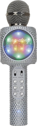 Sing-Along Bling Bluetooth Karaoke Microphone and Bluetooth Stereo Speaker All-in-One (Silver Bling) by TinyTreasures Baby Boutique