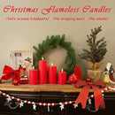 LUSHABOR Flameless Candles, 4 Pack Battery Operated Candles with Remote, Real Wax LED Fake Candles with Timer Flickering for Christmas Wedding Home Party D3 H 5" 6" 7" 9" Red by CozyNest Decor