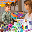 Dinosaur Slime Kit for Girls, Glimmer Crunchy, Galaxy Slime Making Kit for Kids 6-12, Glow in The Dark DIY Slime Kit with Add-ins, Foam Balls, Charms, Glitters, Dinosaur Gift Toys by TinyTreasures Baby Boutique