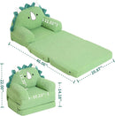 Foldable Kids Sofa, Triceratops Toddler Couch With Tri Folding Foam Cushions, Comfy Couch for Ages 18 Months and Up by TinyTreasures Baby Boutique