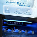 2.5 Cu.Ft Beverage Fridge, Mini Fridge With Glass Door, Beverage Cooler Refrigerator, Wine Drink Beer Cooler, Adjustable Shelves & Digital Temperature Display, 22 Bottle 95 Can by CozyNest Decor