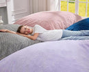 Hobestluk 3 in 1 Bean Bag Chair Giant Bean Bag Chairs for Adults with Chevron Plush Fur Cover Convertible Bean Bag Floor Cushion with Machine Washable Cover for Living Room (Chevron Plush Pink) by CozyNest Decor