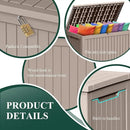 230 Gallon Outside Storage Box, Resin All Weather Storage Cabinet, Large Deck Box for Garden Tools, Patio Furniture, Sports Equipment, Light Brown by CozyNest Decor