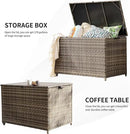 178 Gallon Outdoor Storage Box, Patio Deck Box with 2 Wheels, Handle Large Portable Wicker Rattan Deck Box for Patio Furniture Cushions, Throw Pillows, Garden Tools and Pool Floats (Gray) by GreenHaven Gardens