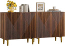 65 Inch Fluted TV Stand, Mid Century Modern Entertainment Center with Storage Cabinets & Adjustable Shelves, Media Console TV Credenza for Living Room, Dining Room, Hallway, Walnut by CozyNest Decor