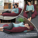 MOON PARK Pregnancy Pillows for Sleeping - U Shaped Full Body Maternity Pillow with Removable Cover - Support for Back, Legs, Belly, HIPS - 57 Inch Pregnancy Pillow for Women - Burgundy by TinyTreasures Baby Boutique