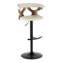 Gardenia - Contemporary Adjustable Barstool, Swivel With Rounded T Footrest (Set of 2) by HouseOfZazla