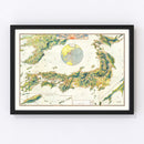 Vintage Map of Japan 1921