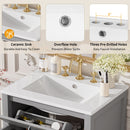 Bathroom Vanity With Ceramic Sink, Soft Close Doors, Flip Drawer, Double Layer Door Shelves by HouseOfZazla