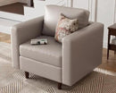 Faux Leather Oversized Accent Chair with Storage Deep Seat Single Sofa Large Reading Armchair for Living Room Bedroom Office Whitesand by CozyNest Decor