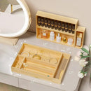 Kitchen Drawer Organizer Bins, Stackable Bamboo Deep Drawer Organizer for Silverware, Utensils, Cutlery, Flatware, Junk Drawer, Dresser, Bathroom, 6" x 3" x 2.5" (Set of 2) by CozyNest Decor