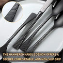 Hammered Black Silverware Set,20 Piece Modern Flatware Set Service for 4,Mirror Polished Stainless Steel Cutlery Set Utensil Set Tableware Set,Kitchen Knives Forks Spoons Set,Dishwasher Safe by CozyNest Decor