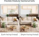 LINSY HOME Sectional Sleeper Sofa with Pull Out Couch Bed - Convertible Plush Corduroy Cloud Couch with Storage Chaise & USB Charging, Comfy L Shaped Modular Couches for Living Room Apartment, Beige by CozyNest Decor