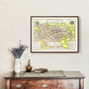 Vintage Map of Oxford, England 1936