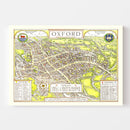 Vintage Map of Oxford, England 1936