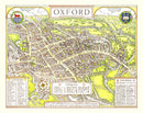 Vintage Map of Oxford, England 1936