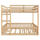Stylish Bunk Bed With Ladder And Guardrails
