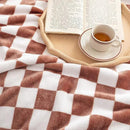 LOMAO Throw Blankets Flannel Blanket with Checkerboard Grid Pattern Soft Throw Blanket for Couch, Bed, Sofa Luxurious Warm and Cozy for All Seasons (Maple Brown, 60"x80") by CozyNest Decor